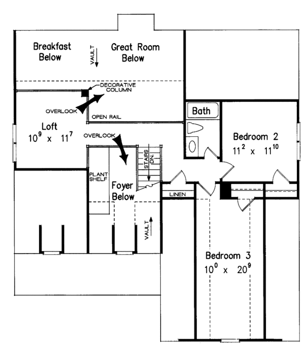Dream House Plan - Country Floor Plan - Upper Floor Plan #927-250