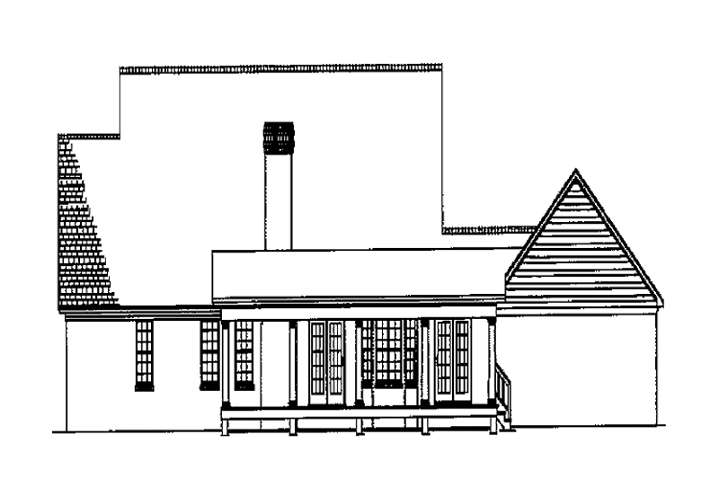Architectural House Design - Exterior - Rear Elevation for Country House Plan #17-2827 - 3 bed, 2 bath
