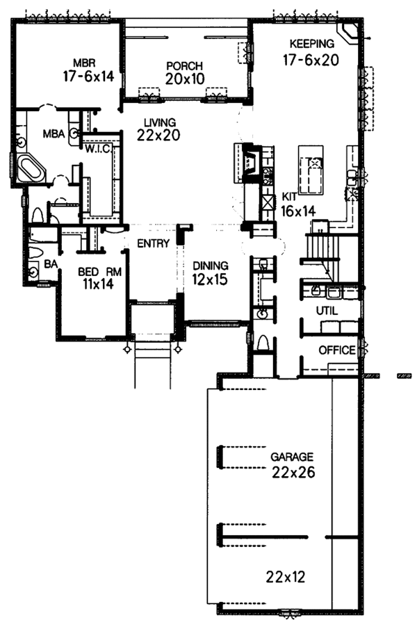 House Plan Design - Country Floor Plan - Main Floor Plan #15-371