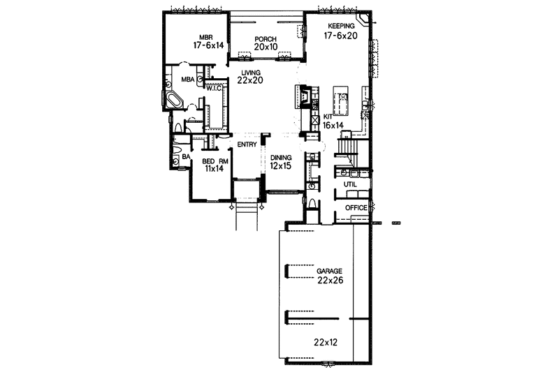 Home Plan - Floor Plan - Main Floor for Country House Plan #15-371 - 4 bed, 4.5 bath