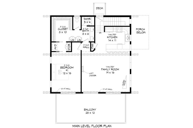 Dream House Plan - Floor Plan - Main Floor for Country House Plan #932-380 - 1 bed, 1 bath