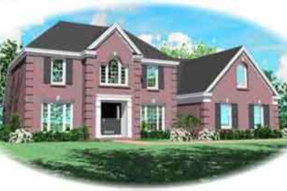 Exterior - Front Elevation for European House Plan #81-507 - 3 bed, 2.5 bath