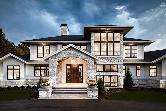 Exterior - Front Elevation for Contemporary House Plan #928-287 - 4 bed, 3.5 bath