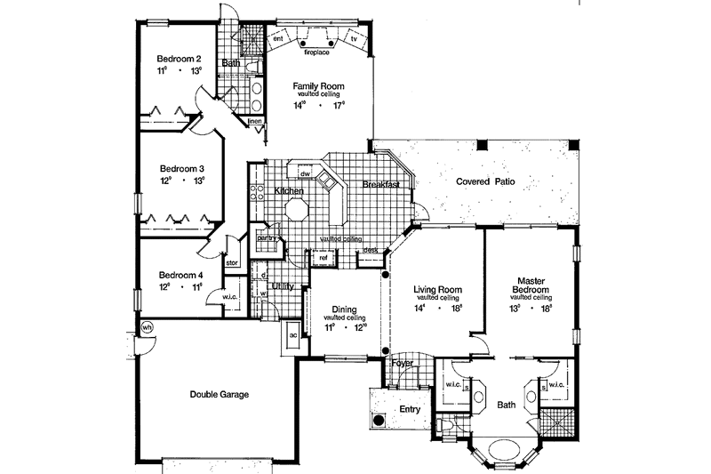 Dream House Plan - Floor Plan - Main Floor for Ranch House Plan #417-786 - 4 bed, 2 bath