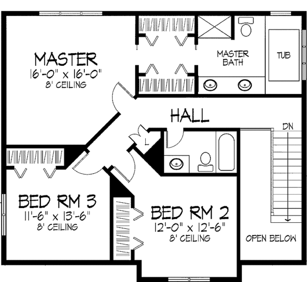 House Plan Design - Traditional Floor Plan - Upper Floor Plan #51-847
