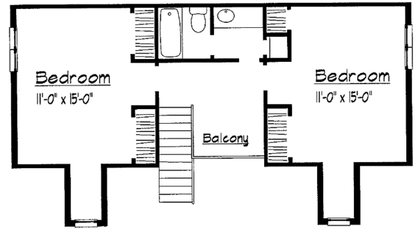 House Design - Colonial Floor Plan - Upper Floor Plan #1051-17