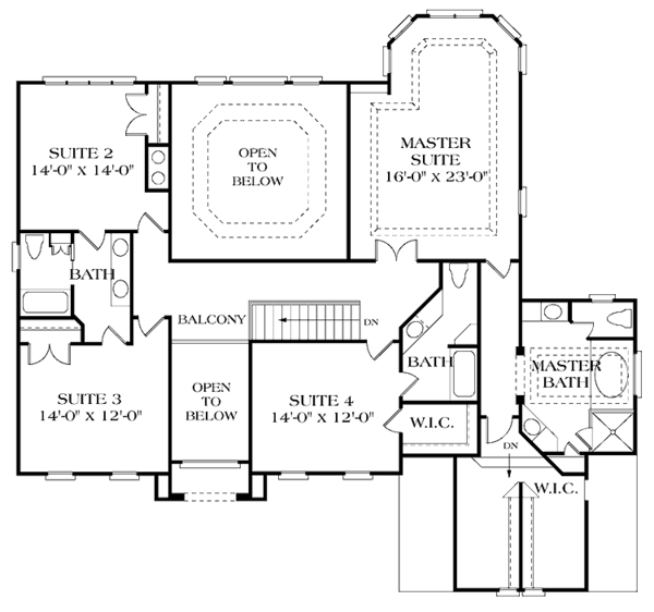 House Design - Colonial Floor Plan - Upper Floor Plan #453-173