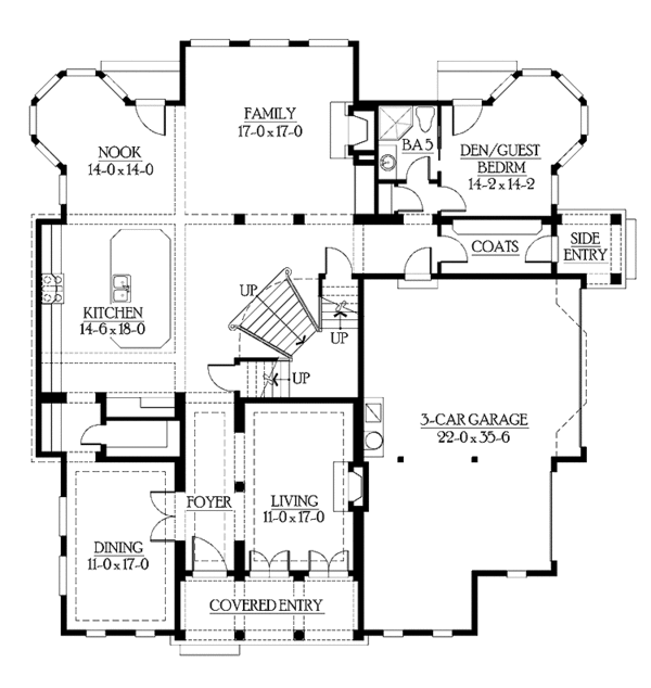 House Plan Design - Classical Floor Plan - Main Floor Plan #132-499