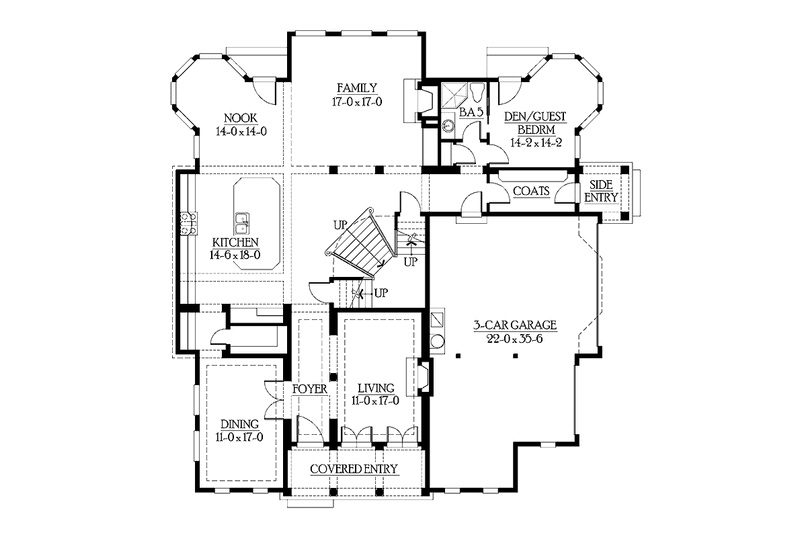 Dream House Plan - Floor Plan - Main Floor for Classical House Plan #132-499 - 4 bed, 5 bath