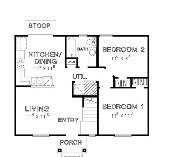 House Blueprint - Craftsman Floor Plan - Main Floor Plan #472-312