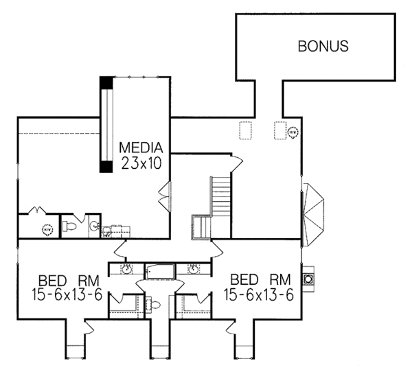 Home Plan - Classical Floor Plan - Upper Floor Plan #15-352