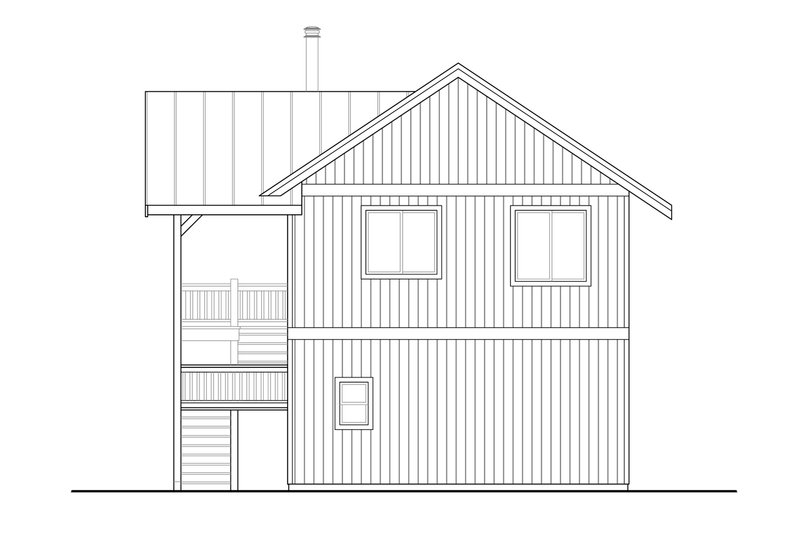 Architectural House Design - Exterior - Rear Elevation for Craftsman House Plan #124-1247 - 1 bed, 1.5 bath