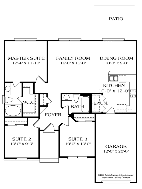 Architectural House Design - Colonial Floor Plan - Main Floor Plan #453-381