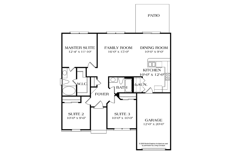 Architectural House Design - Colonial Floor Plan - Main Floor Plan #453-381