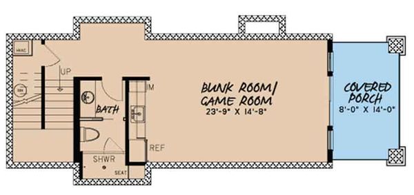 Craftsman Floor Plan - Lower Floor Plan #17-3399