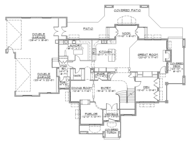 Architectural House Design - Traditional Floor Plan - Main Floor Plan #945-136