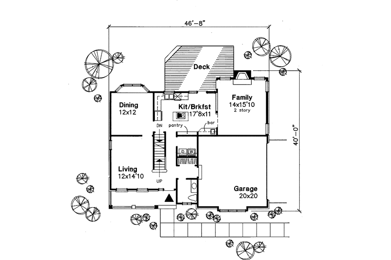 Home Plan - Floor Plan - Main Floor for Country House Plan #320-614 - 3 bed, 2.5 bath