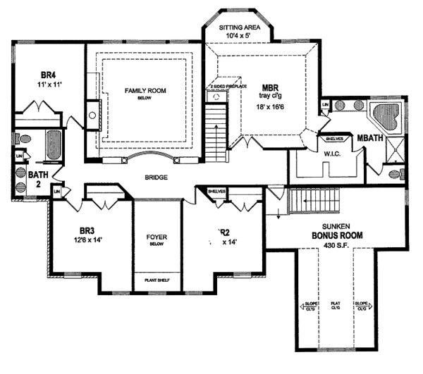 House Design - Colonial Floor Plan - Upper Floor Plan #316-201