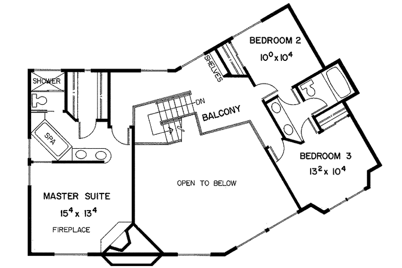 Home Plan - Floor Plan - Upper Floor for Contemporary House Plan #60-787 - 3 bed, 2.5 bath