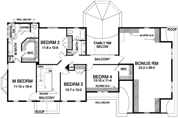Dream House Plan - Classical Floor Plan - Upper Floor Plan #328-418