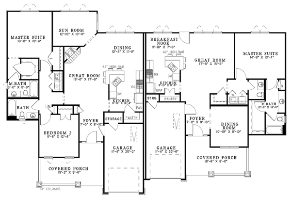 Dream House Plan - Craftsman Floor Plan - Main Floor Plan #17-2911
