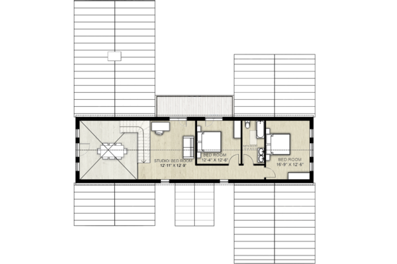 Floor Plan - Upper Floor for Farmhouse House Plan #924-5 - 3 bed, 2.5 bath