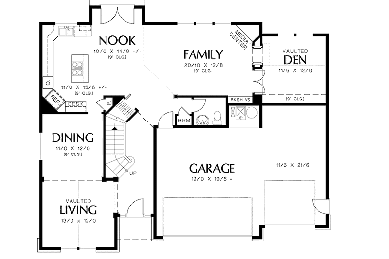 Architectural House Design - Floor Plan - Main Floor for Country House Plan #48-839 - 3 bed, 2.5 bath