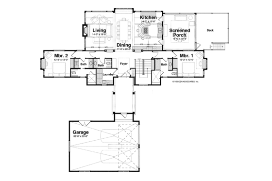 Floor Plan - Main Floor for Craftsman House Plan #928-252 - 6 bed, 4.5 bath