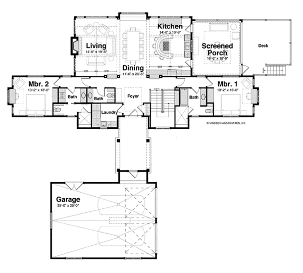 Craftsman Floor Plan - Main Floor Plan #928-252