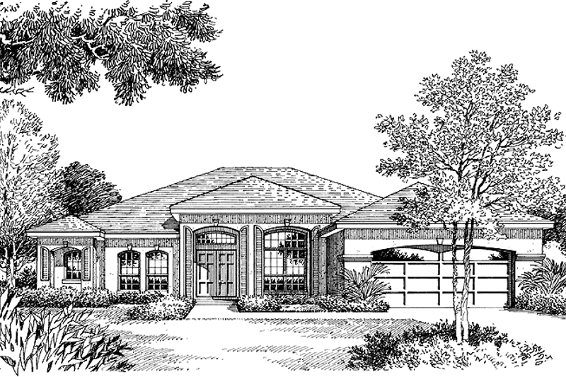 Dream House Plan - Exterior - Front Elevation 3 for Mediterranean House Plan #1015-13 - 4 bed, 3 bath