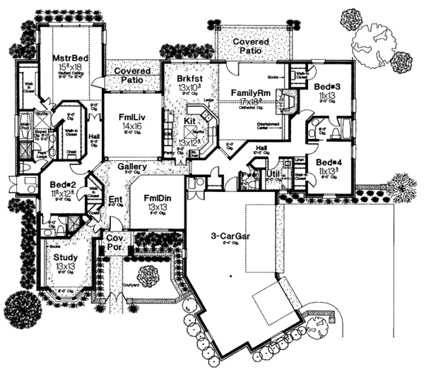 Dream House Plan - Country Floor Plan - Main Floor Plan #310-1034