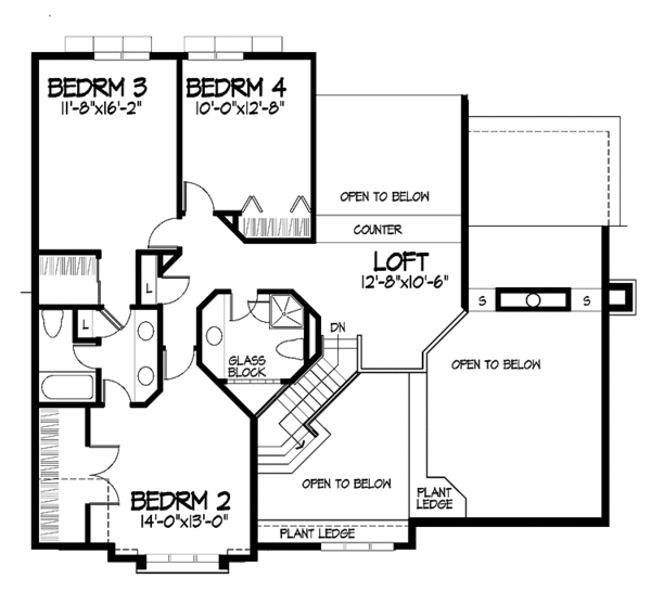 Home Plan - Contemporary Floor Plan - Upper Floor Plan #320-671
