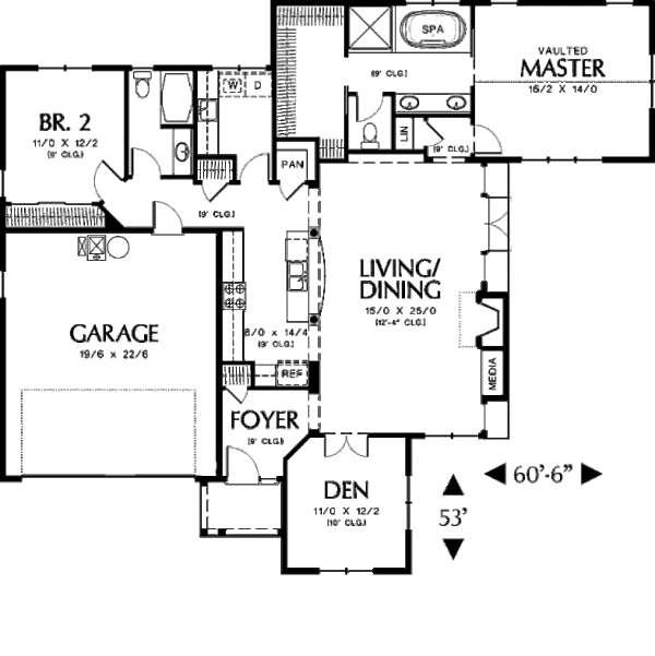 House Plan Design - European Floor Plan - Main Floor Plan #48-282