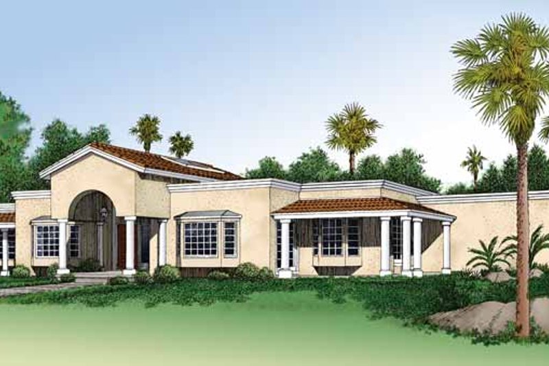 Home Plan - Mediterranean Exterior - Front Elevation Plan #72-900