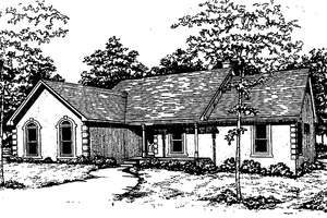 Country Exterior - Front Elevation Plan #30-318
