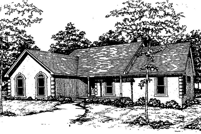 Home Plan - Country Exterior - Front Elevation Plan #30-318