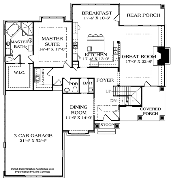 Home Plan - Country Floor Plan - Main Floor Plan #453-452