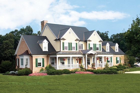 Exterior - Front Elevation 4 for Farmhouse House Plan #929-16 - 4 bed, 3.5 bath