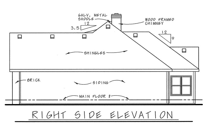 Architectural House Design - Exterior - Other Elevation 1 for Traditional House Plan #20-1394 - 2 bed, 2 bath