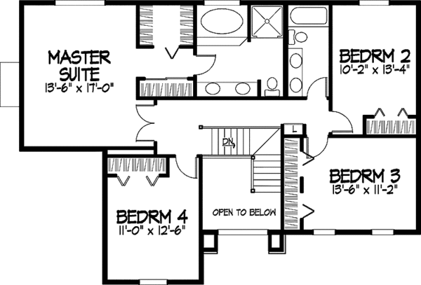 Dream House Plan - Traditional Floor Plan - Upper Floor Plan #320-884
