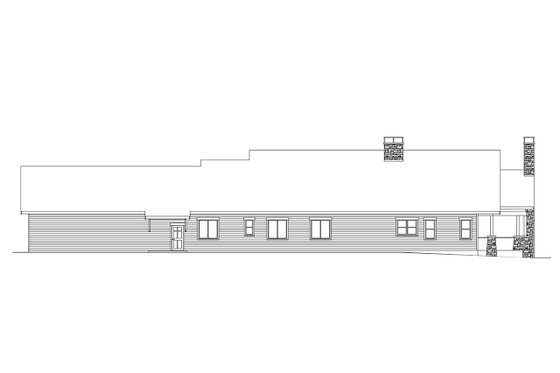 Exterior - Rear Elevation for Craftsman House Plan #124-1382 - 3 bed, 2.5 bath