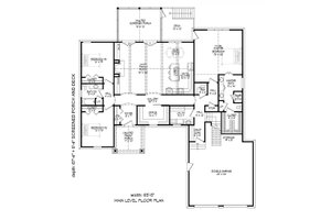Floor Plan - Main Floor for Craftsman House Plan #932-10 - 3 bed, 2.5 bath