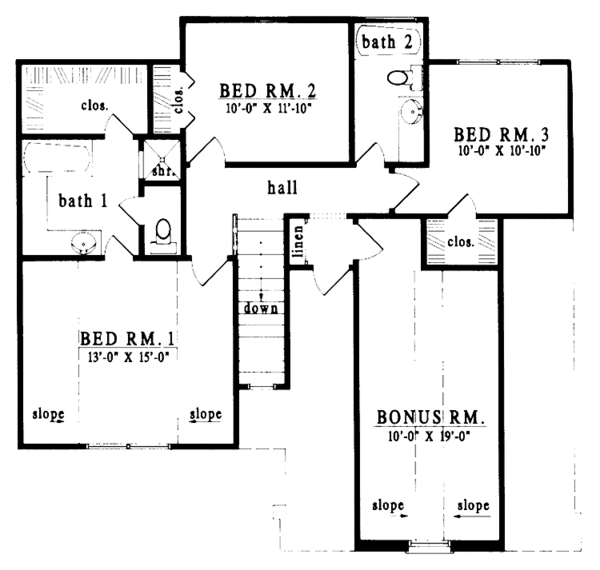 House Design - Country Floor Plan - Upper Floor Plan #42-419