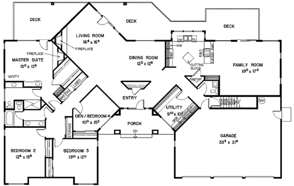House Plan Design - Contemporary Floor Plan - Main Floor Plan #60-819