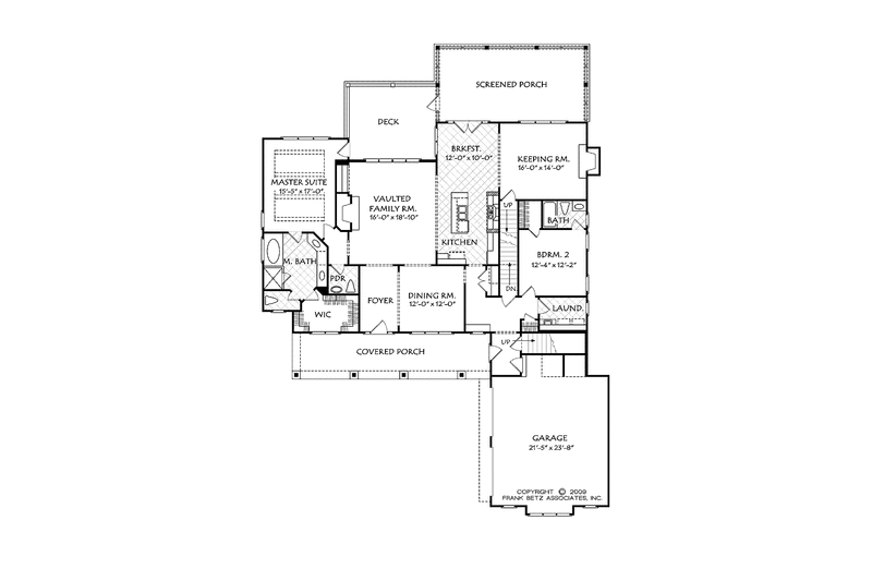 House Blueprint - Floor Plan - Main Floor for Colonial House Plan #927-945 - 3 bed, 3.5 bath