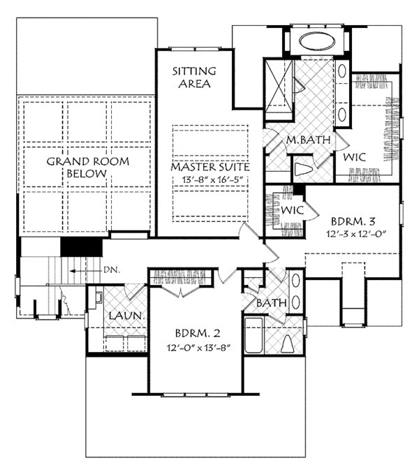 Architectural House Design - Colonial Floor Plan - Upper Floor Plan #927-520