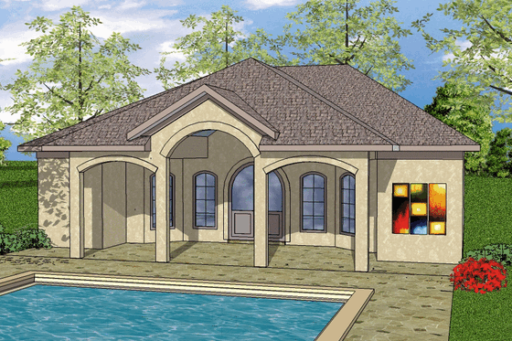 Exterior - Front Elevation for Southern House Plan #8-152 - 1 bed, 2 bath