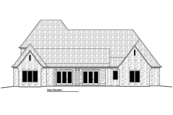 Exterior - Rear Elevation for Traditional House Plan #1081-48 - 5 bed, 5.5 bath