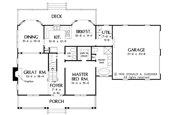 Floor Plan - Main Floor for Country House Plan #929-509 - 3 bed, 2.5 bath