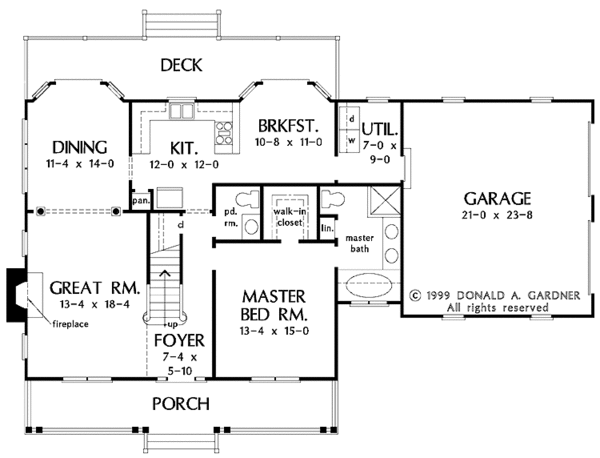 Architectural House Design - Country Floor Plan - Main Floor Plan #929-509